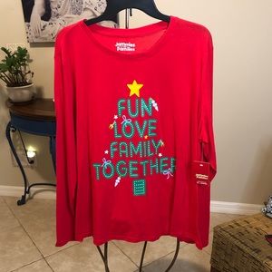 NWT Jammies For Your Families 1X Christmas Long Sleeve Top